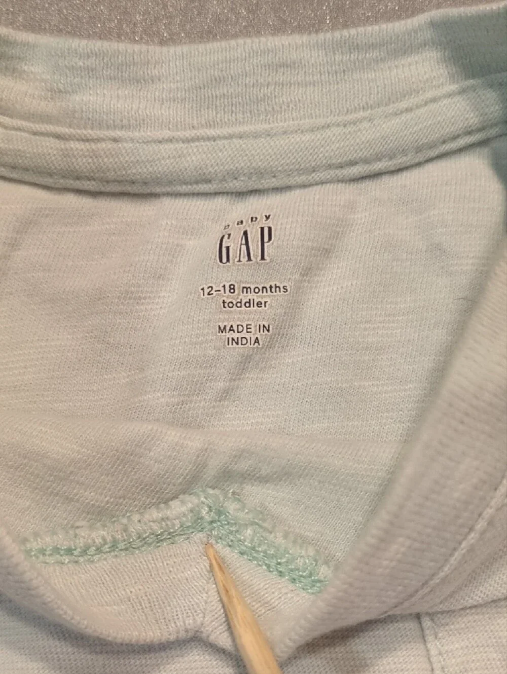GAP Pastel Plaid Button-Front Onesie & Light Blue Tee Set